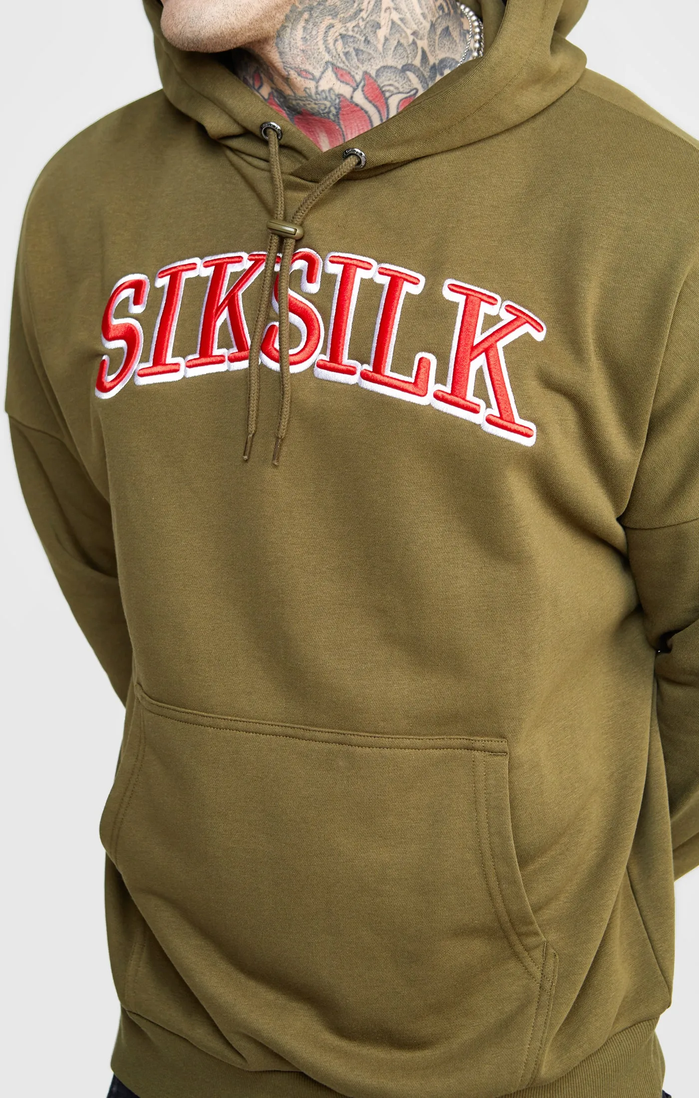Khaki Logo Oversized Hoodie sold by Siksilk product image thumbnail 2