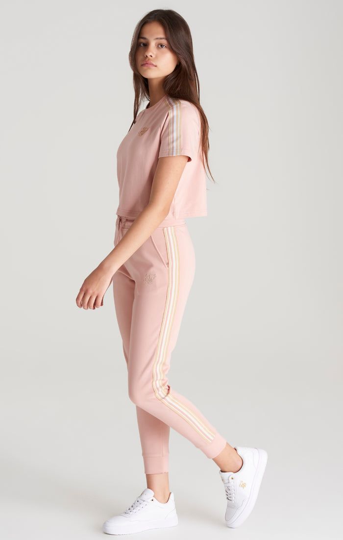 Girls Pink Taped Cropped T-Shirt sold by Siksilk product image thumbnail 6