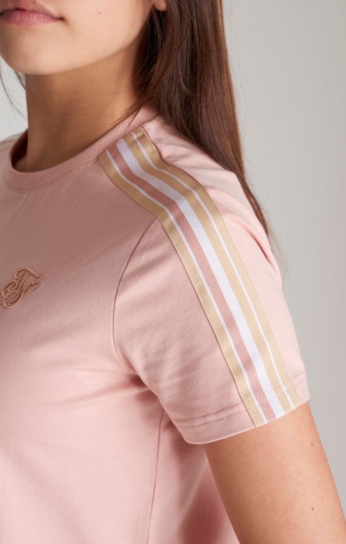 Girls Pink Taped Cropped T-Shirt sold by Siksilk product image thumbnail 3