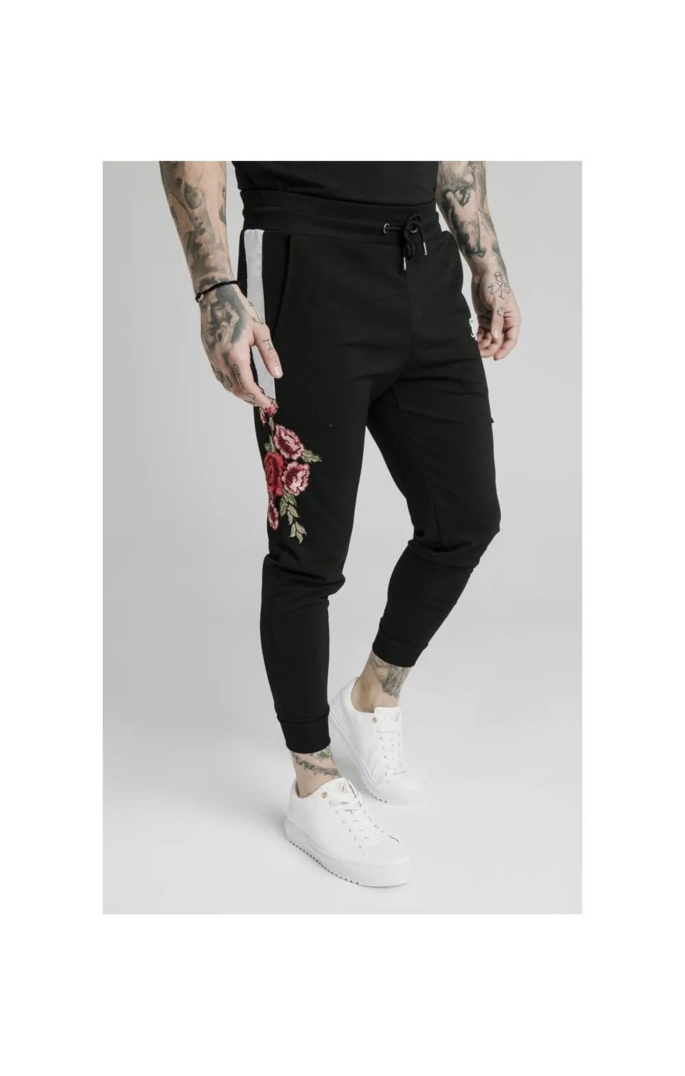SikSilk Applique Panelled Fitted Joggers - Black sold by Siksilk product image thumbnail 4
