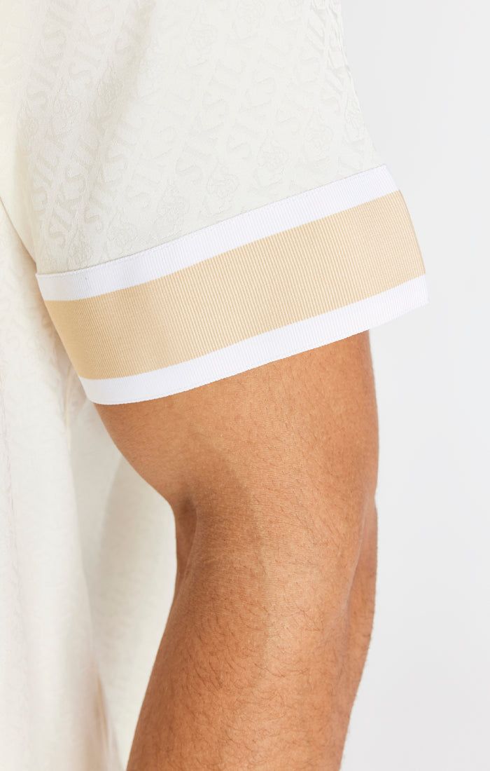 Cream Taped Sleeve Resort Shirt sold by Siksilk product image thumbnail 3