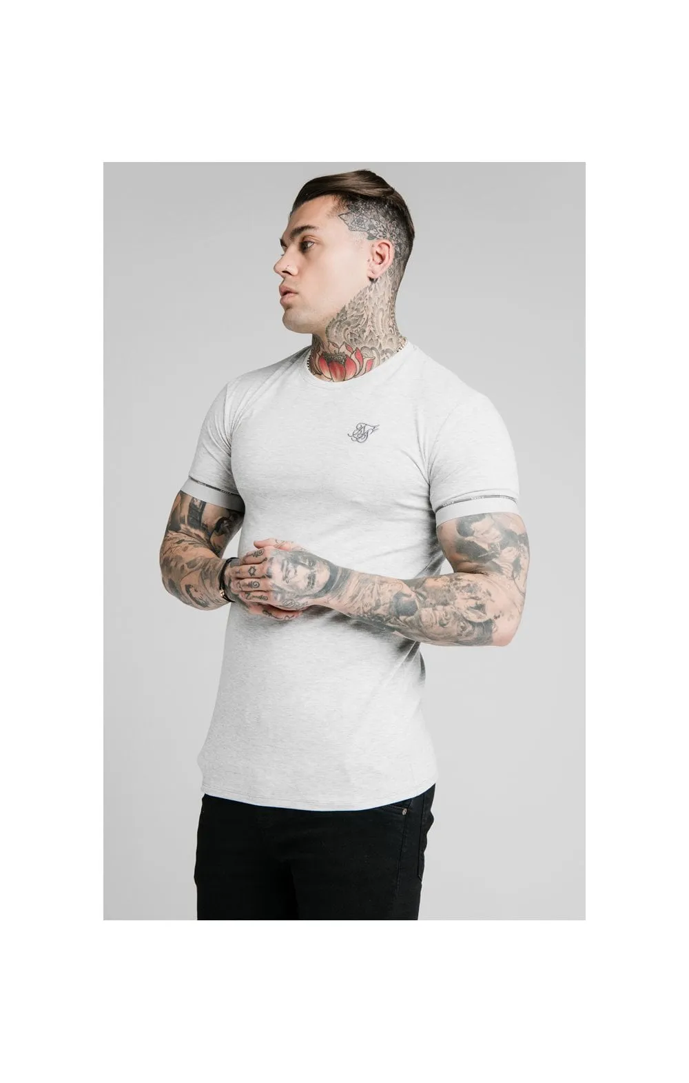 SikSilk S/S Duality Gym Tee - Grey Marl sold by Siksilk product image thumbnail 2