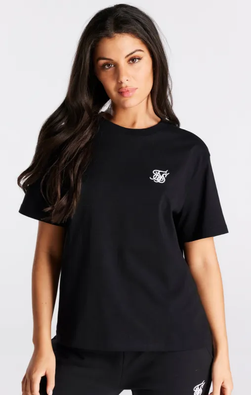 Black Essential Boyfriend T-Shirt sold by Siksilk