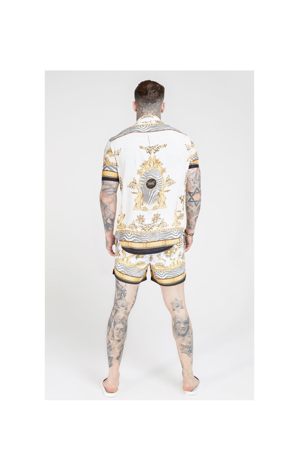SikSilk High Collar Resort Shirt - Ocean Off White sold by Siksilk product image thumbnail 5