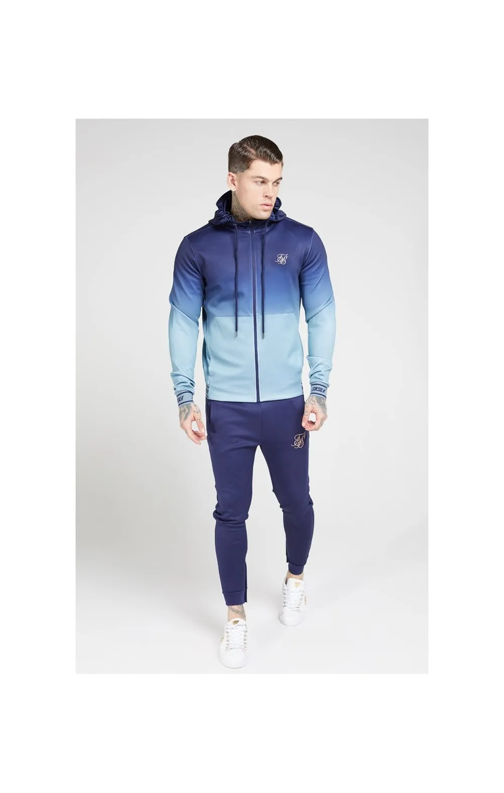 SikSilk Agility Zip Through Hoodie - Urban Blue & Grey sold by Siksilk product image thumbnail 4