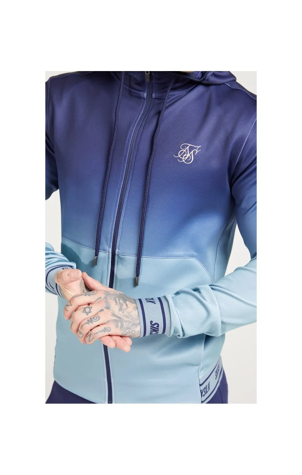 SikSilk Agility Zip Through Hoodie - Urban Blue & Grey sold by Siksilk product image thumbnail 2