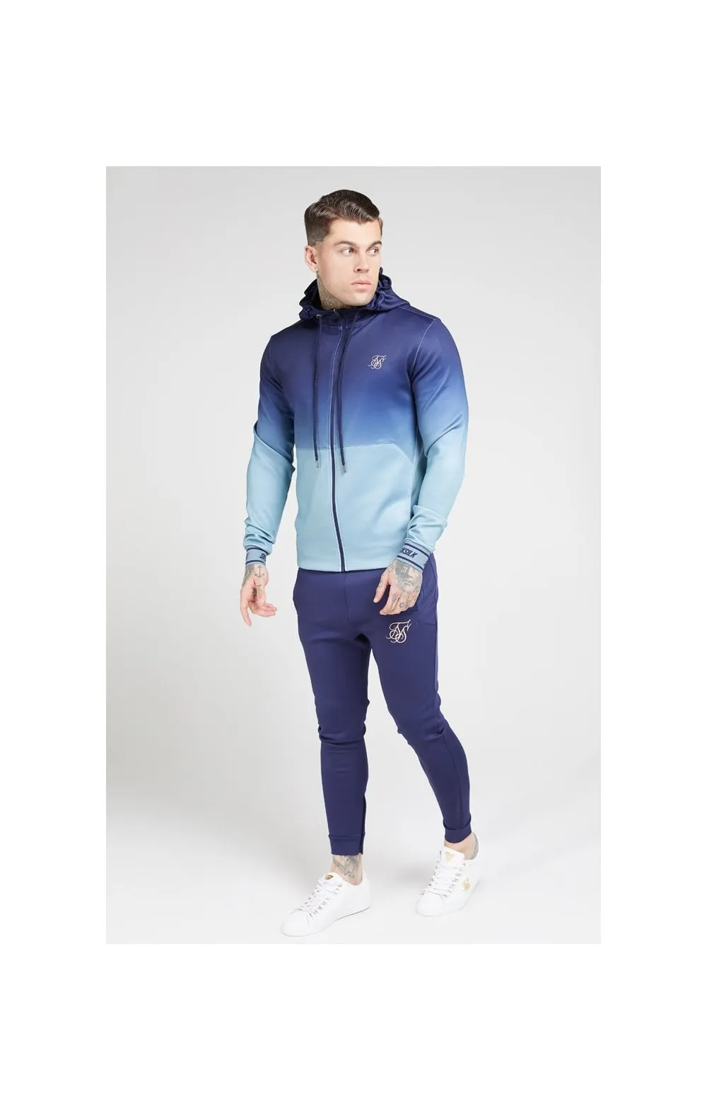 SikSilk Agility Zip Through Hoodie - Urban Blue & Grey sold by Siksilk product image thumbnail 3