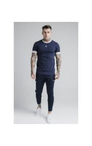 SikSilk Deluxe Ringer Tech Tee - Navy sold by Siksilk