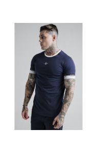 SikSilk Deluxe Ringer Tech Tee - Navy sold by Siksilk