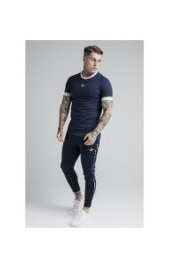 SikSilk Deluxe Ringer Tech Tee - Navy sold by Siksilk