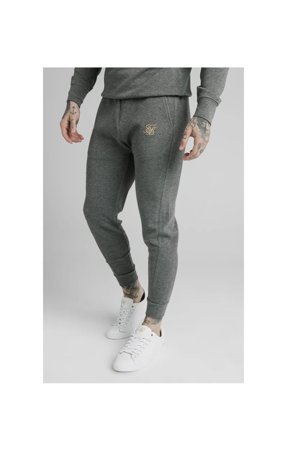SikSilk Fitted Signature Track Pants - Grey sold by Siksilk