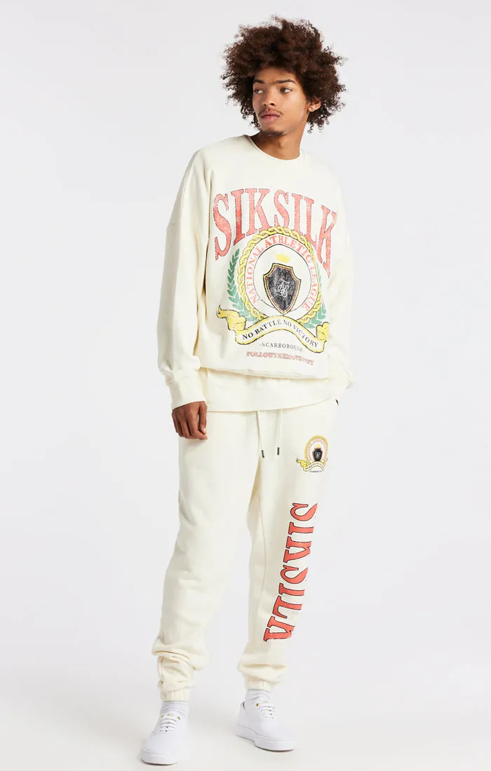 Ecru Varsity Jogger sold by Siksilk product image thumbnail 4