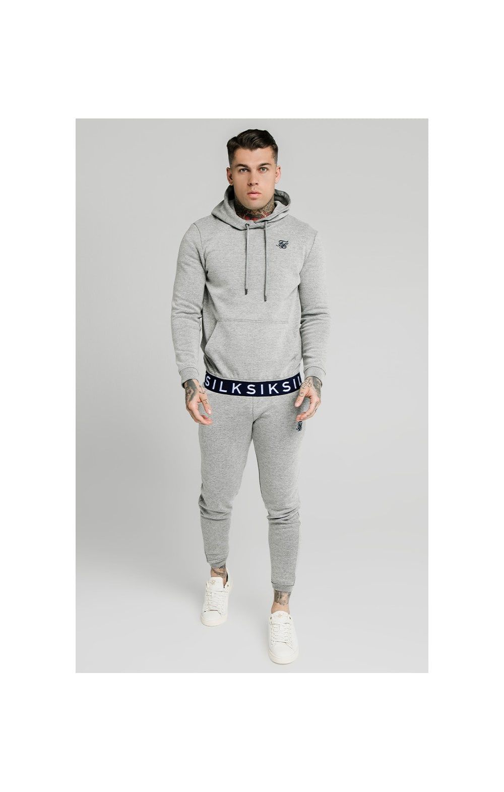 SikSilk Elastic Jacquard Overhead Hoodie – Grey sold by Siksilk product image thumbnail 3