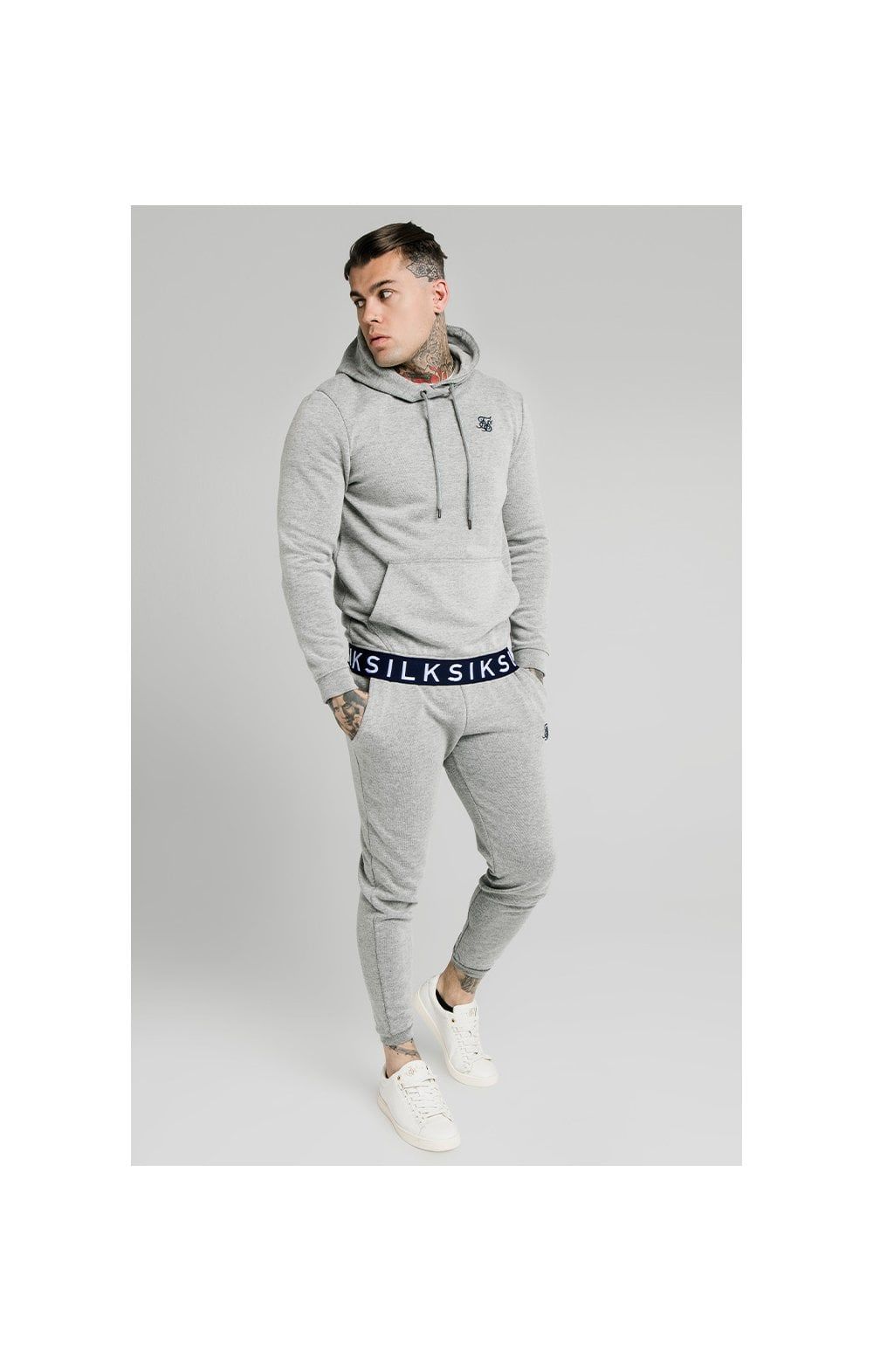 SikSilk Elastic Jacquard Overhead Hoodie – Grey sold by Siksilk product image thumbnail 5