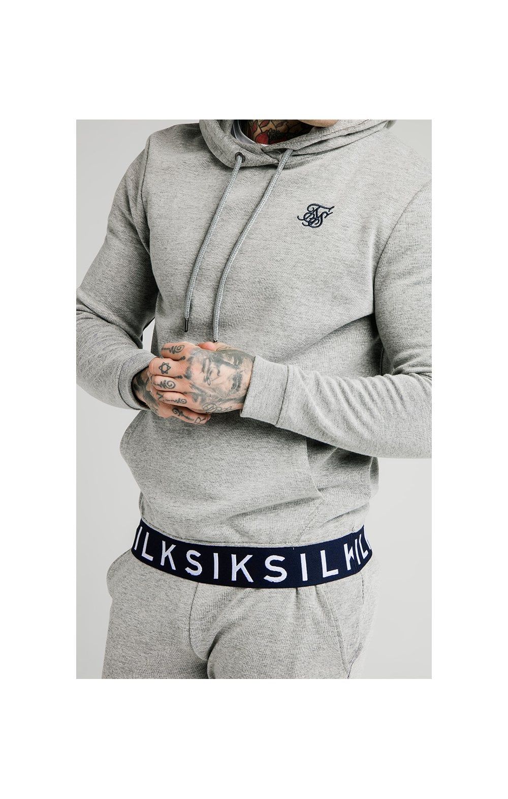 SikSilk Elastic Jacquard Overhead Hoodie – Grey sold by Siksilk product image thumbnail 2