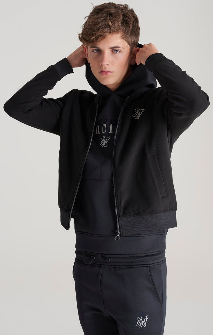 Boys Black Metallic Logo Bomber sold by Siksilk product image thumbnail 2