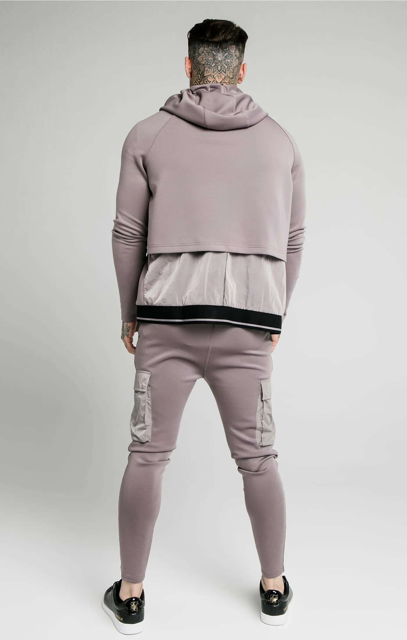 SikSilk Adapt Crushed Nylon Zip Through Hoodie - Grey sold by Siksilk product image thumbnail 5