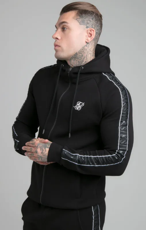 Black Impact Tape Through Hoodie sold by Siksilk
