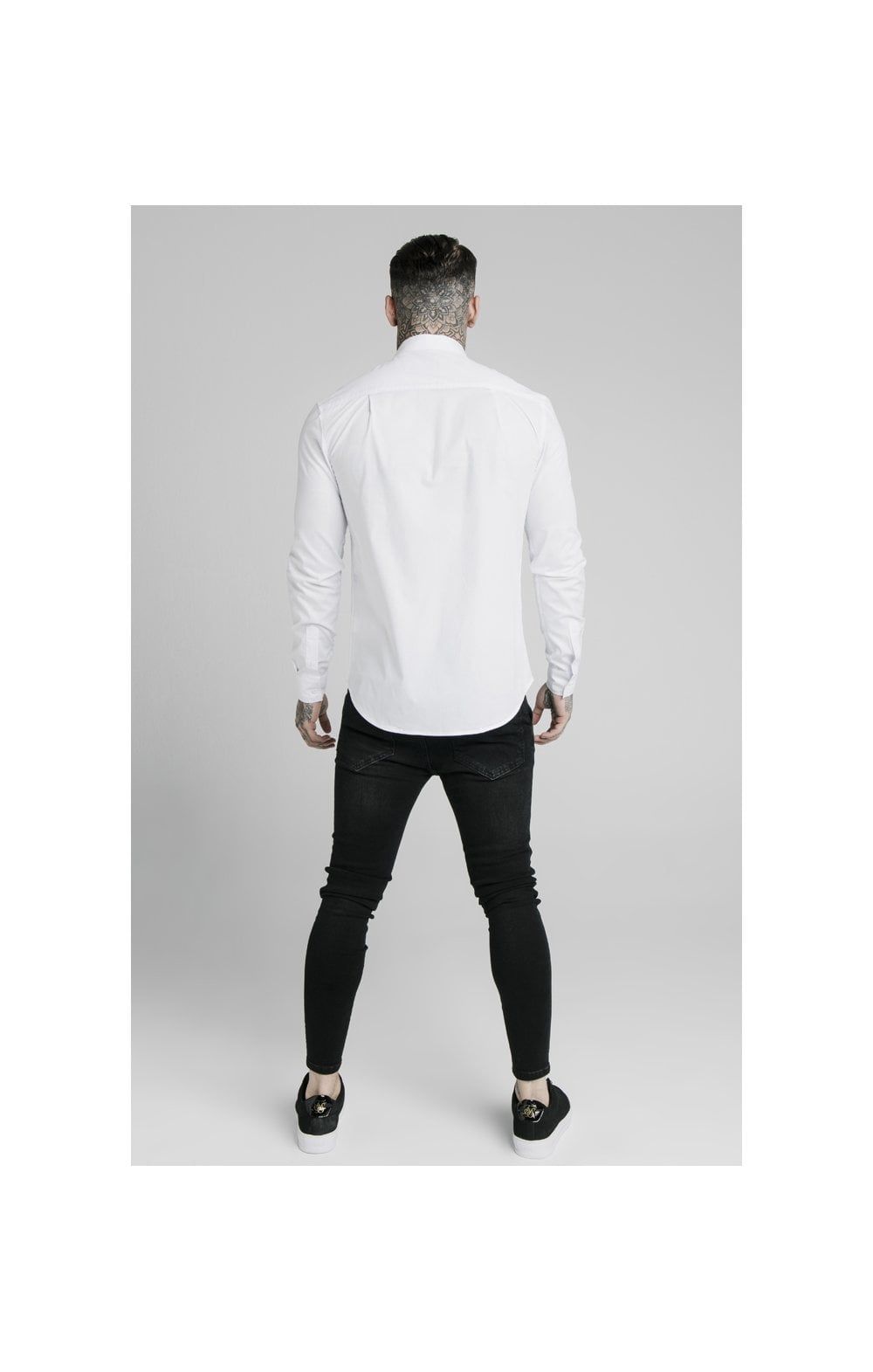White Long Sleeve Standard Collar Shirt sold by Siksilk product image thumbnail 4