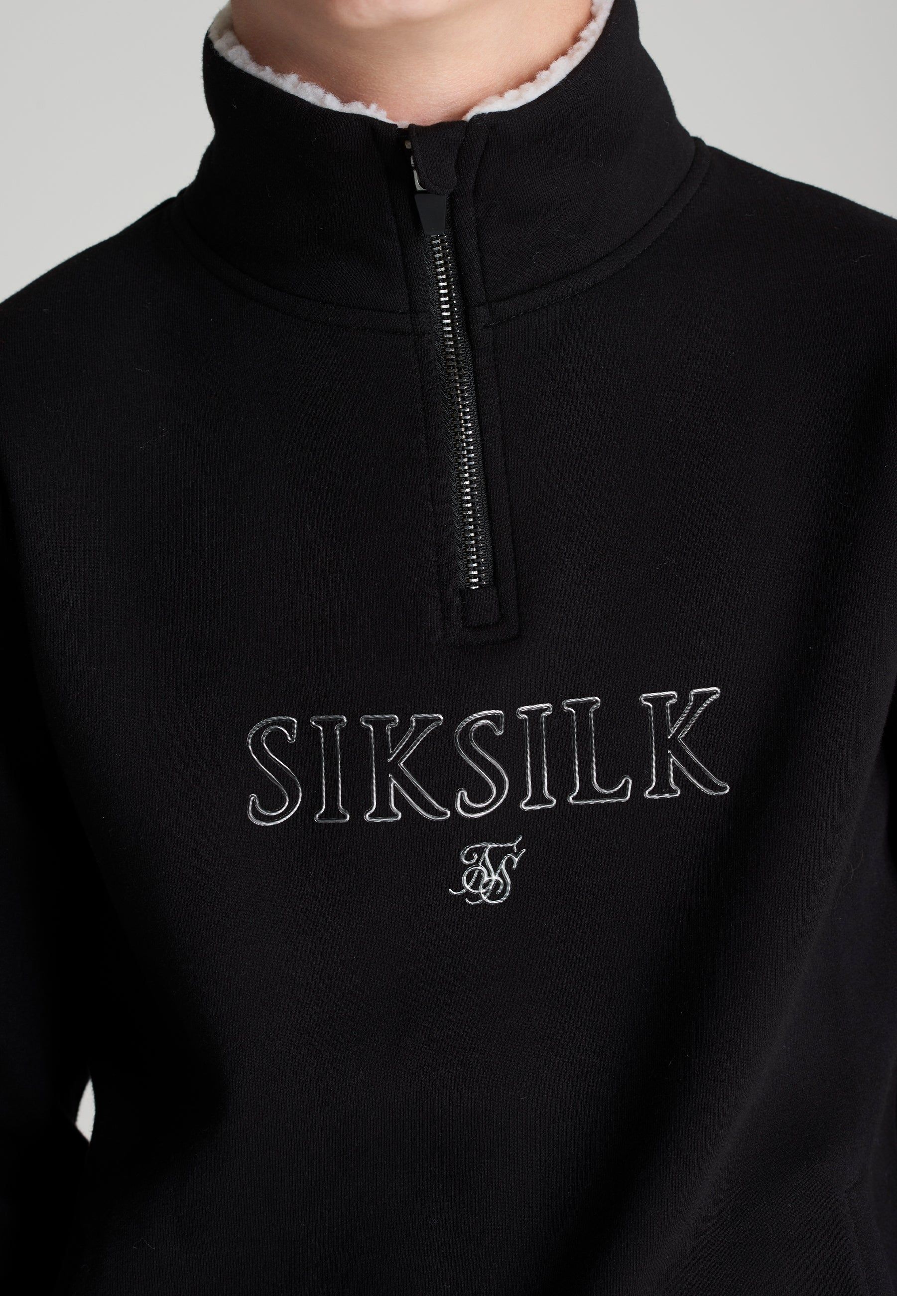 Boys Black Borg 1/4 Funnel Neck Hoodie sold by Siksilk product image thumbnail 2