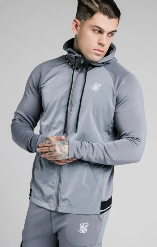 SikSilk Adapt Crushed Nylon Zip Through – Blue Slate sold by Siksilk