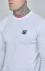White Essential Long Sleeve Muscle Fit T-Shirt sold by Siksilk
