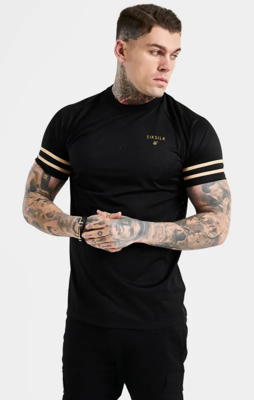 Black Mesh Short Sleeve T-Shirt sold by Siksilk