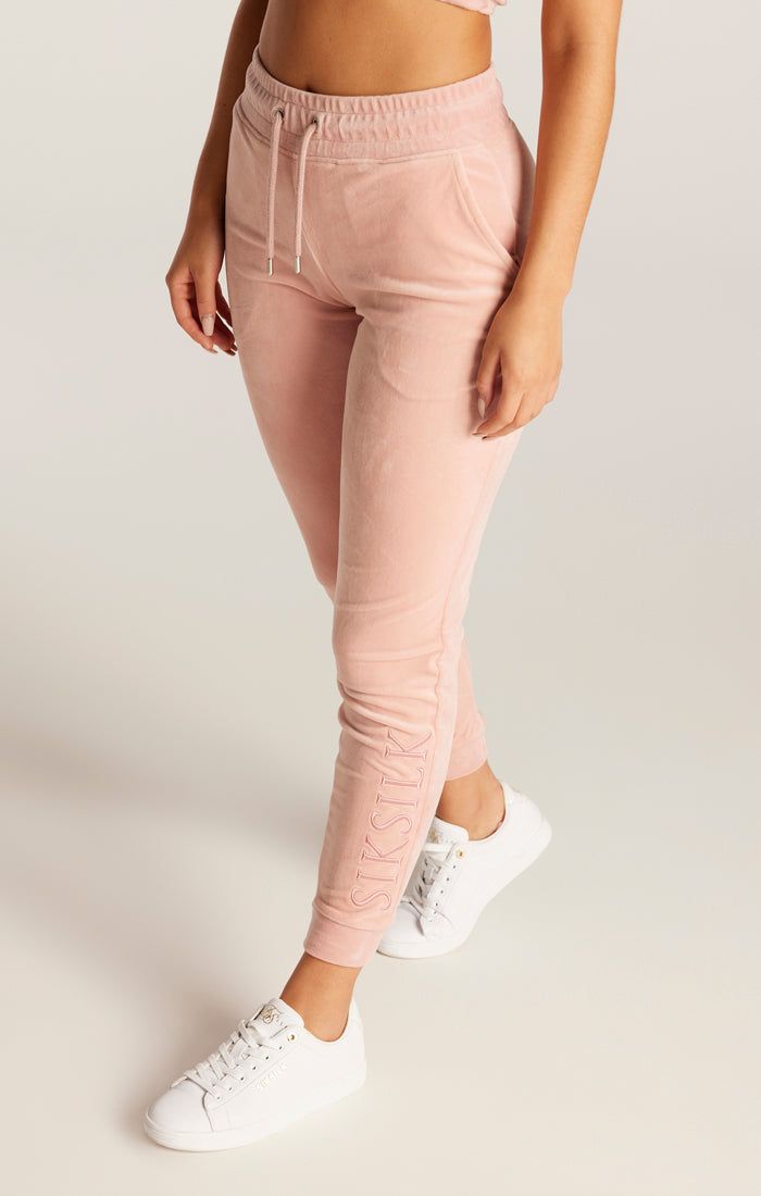 SikSilk Velour Embroidered Joggers - Pink sold by Siksilk product image thumbnail 2