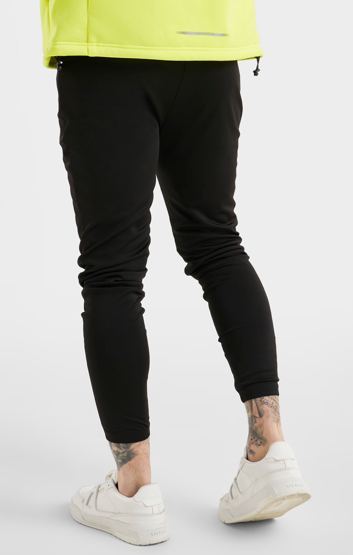 Black Sports Soft Touch Muscle Fit Cuffed Track Pant sold by Siksilk product image thumbnail 4