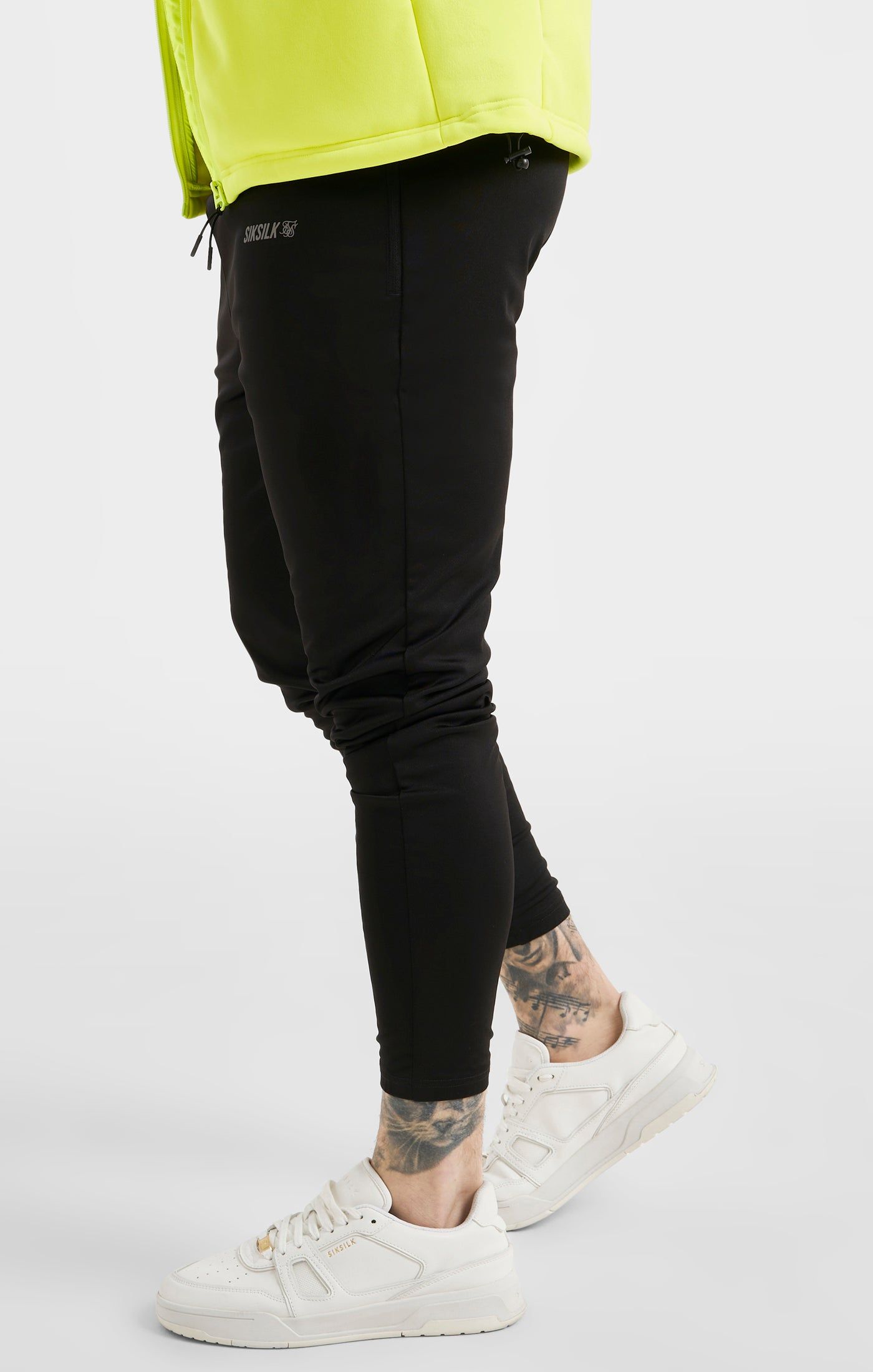 Black Sports Soft Touch Muscle Fit Cuffed Track Pant sold by Siksilk product image thumbnail 2