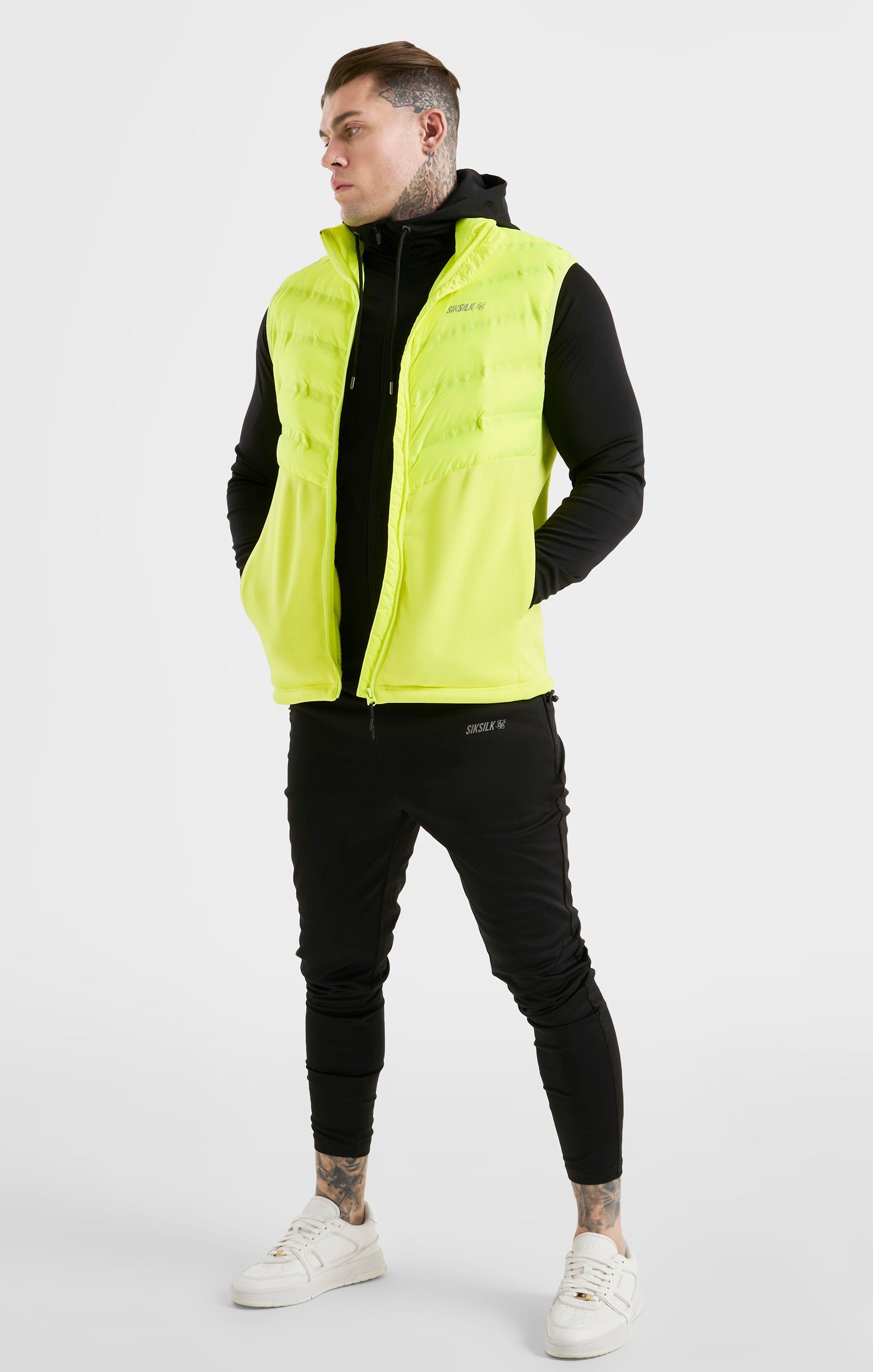 Black Sports Soft Touch Muscle Fit Cuffed Track Pant sold by Siksilk product image thumbnail 6