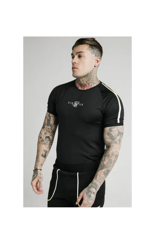 SikSilk Legacy Fade Tech Tee – Black & Fluro White sold by Siksilk