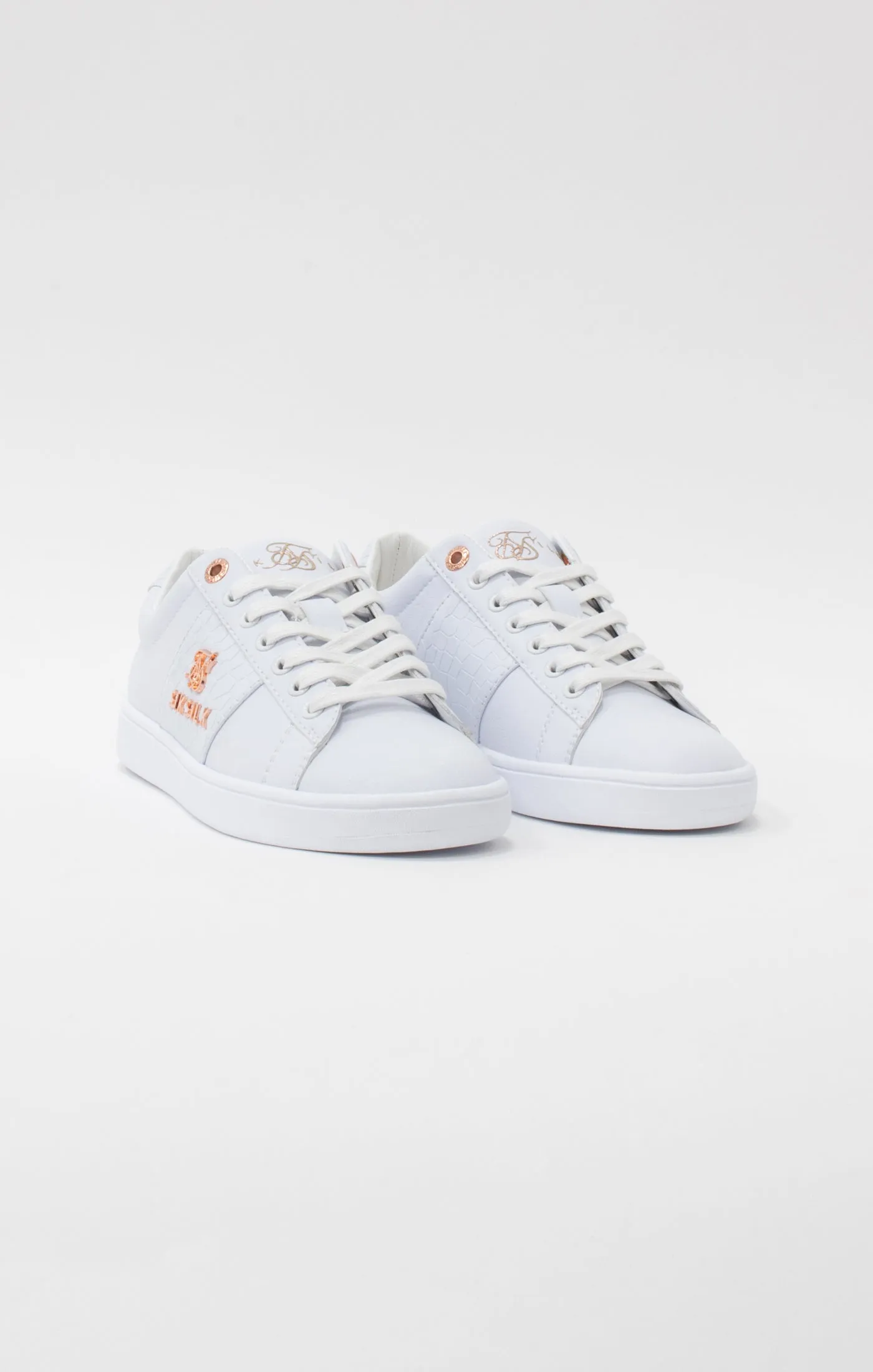 White Juniors Low-Top Classic Trainer With Metal Logo sold by Siksilk product image thumbnail 3