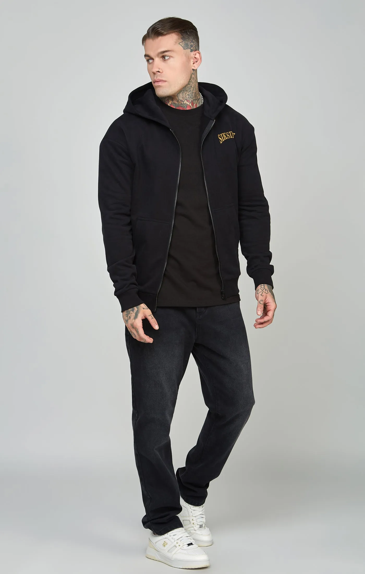 Oversized Crest Logo Zip Through Hoodie sold by Siksilk product image thumbnail 3