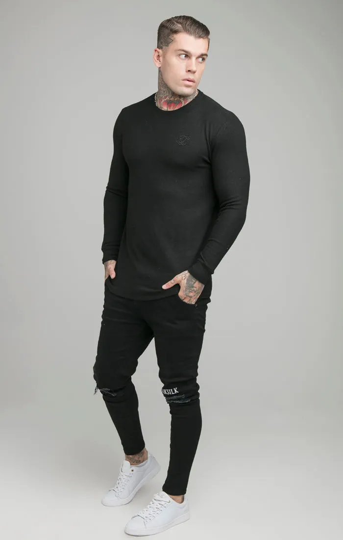 Black Muscle Fit Sweatshirt sold by Siksilk product image thumbnail 3