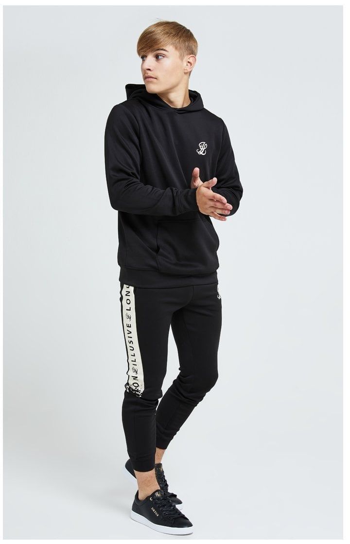 Illusive London Erupt Overhead Hoodie - Black & Cream sold by Siksilk product image thumbnail 5