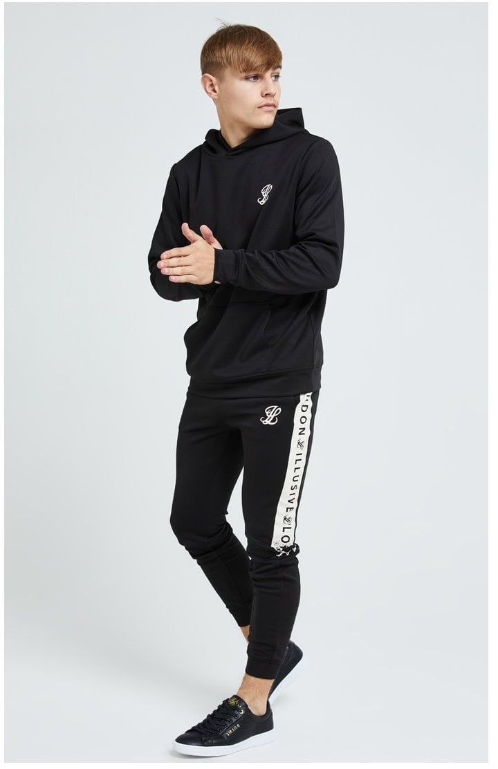 Illusive London Erupt Overhead Hoodie - Black & Cream sold by Siksilk product image thumbnail 3