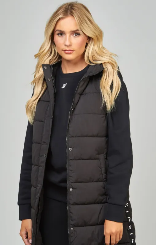 Black Longline Gilet sold by Siksilk