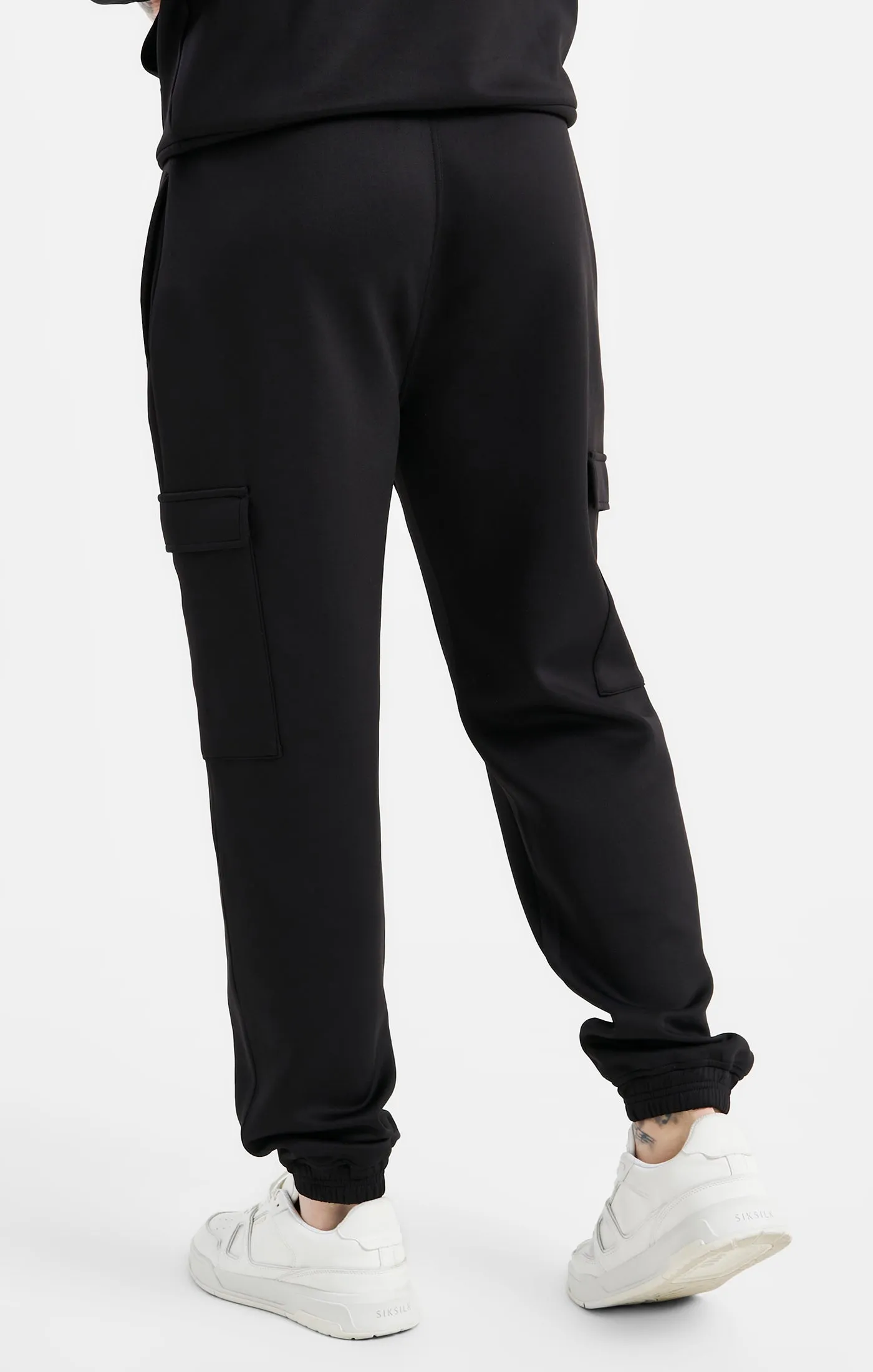 Black Poly Cargo Joggers sold by Siksilk product image thumbnail 4