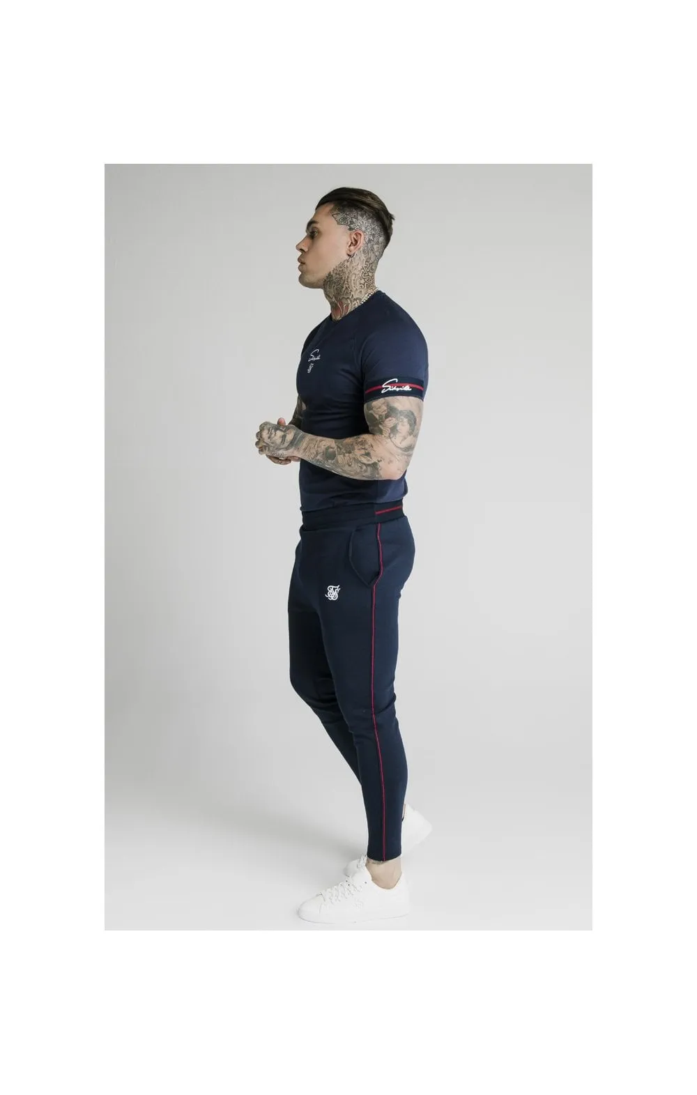 SikSilk Raglan Tech Tee Exposed Tape - Navy sold by Siksilk product image thumbnail 4
