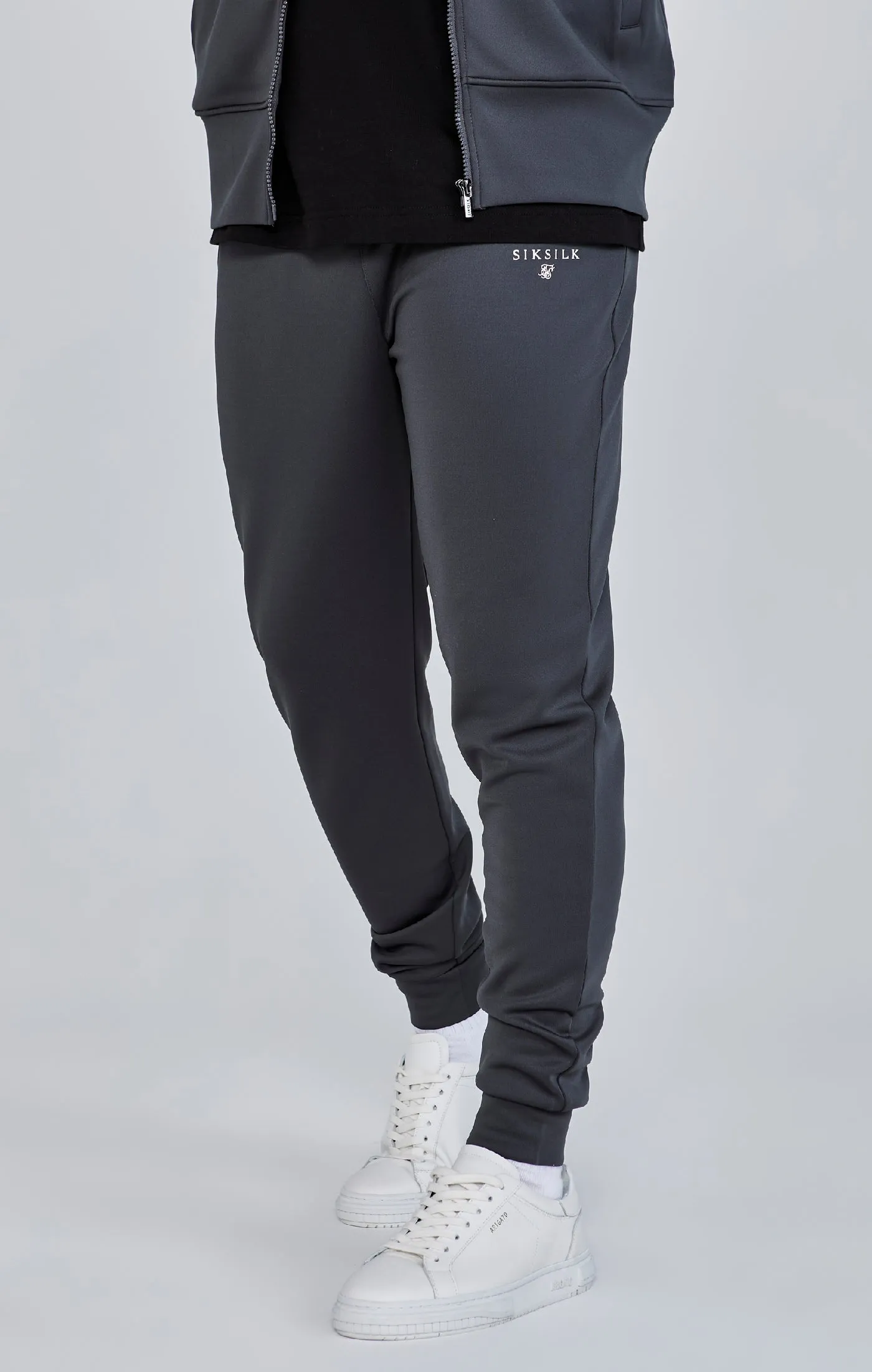 Grey Essentials Poly Track Pants sold by Siksilk