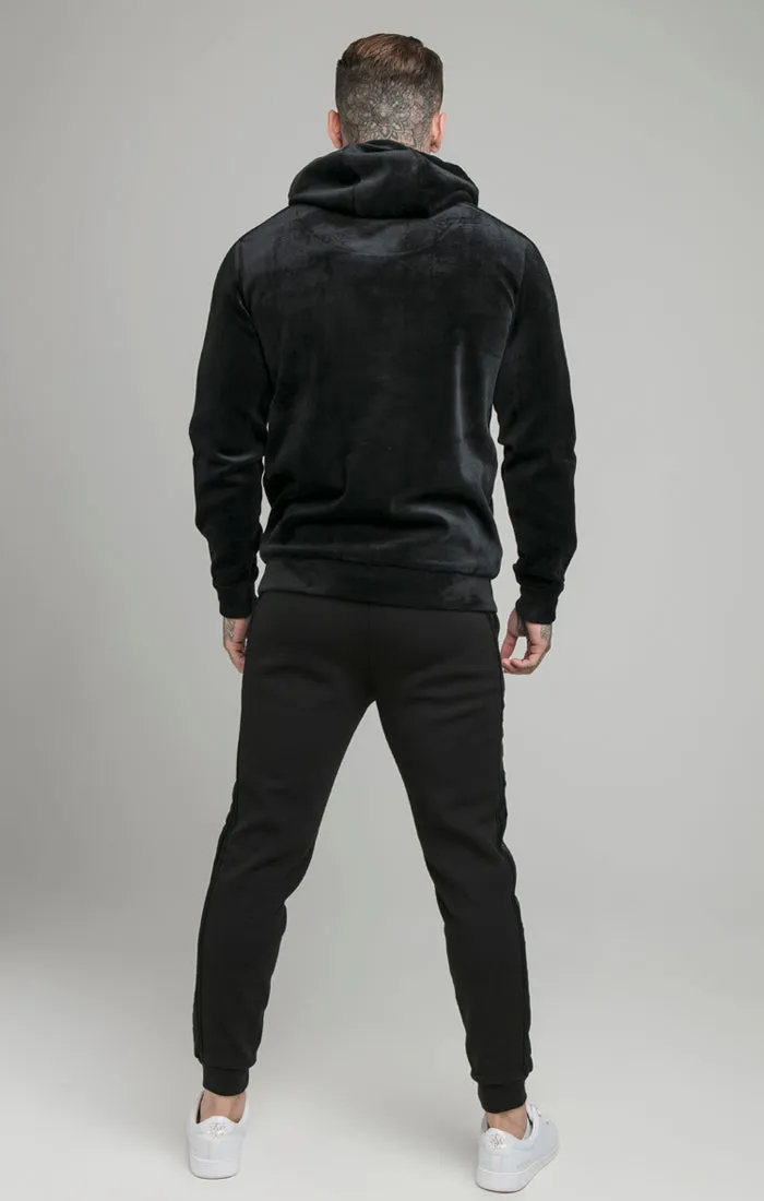 Black Opulent Paneled Overhead Hoodie sold by Siksilk product image thumbnail 4