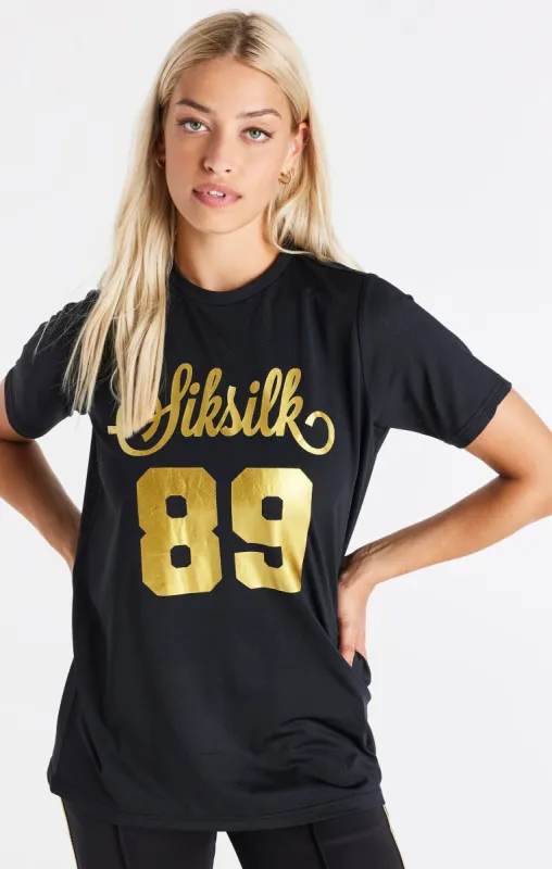 Black Oversize Mesh T-Shirt sold by Siksilk
