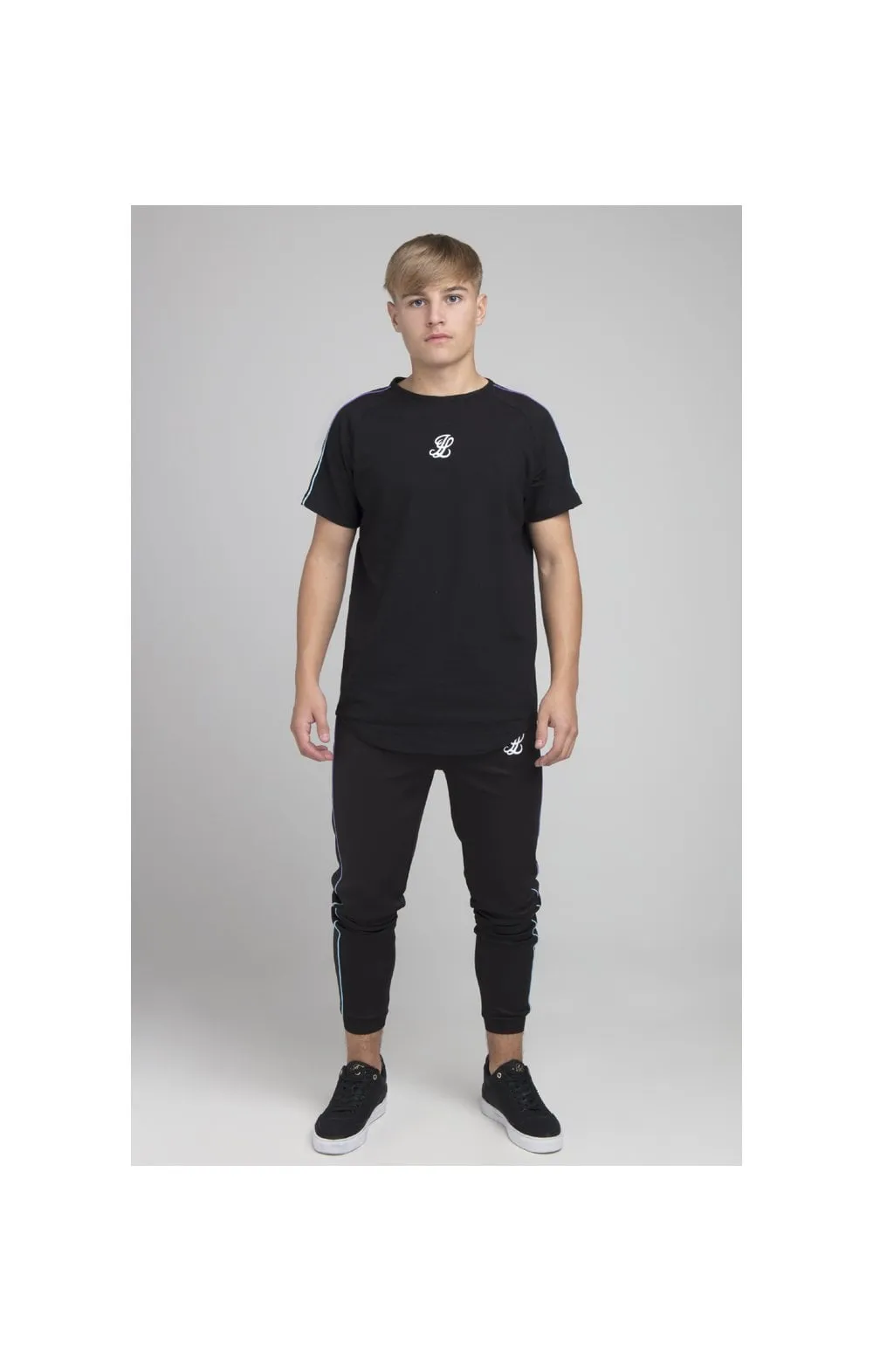 Boys Illusive Black Panelled Jogger sold by Siksilk product image thumbnail 4