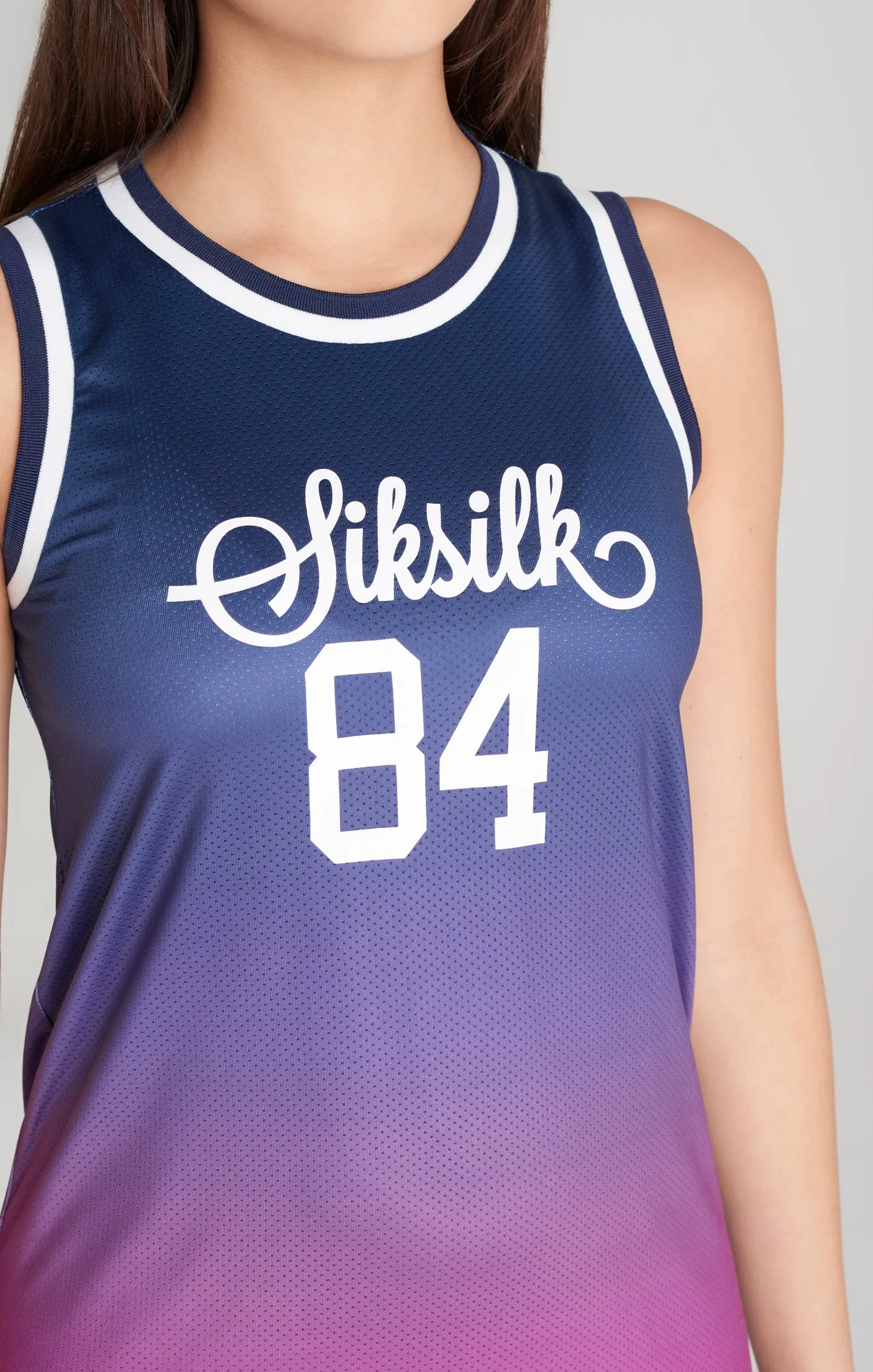 Girls Navy Mesh Basketball Dress sold by Siksilk product image thumbnail 4