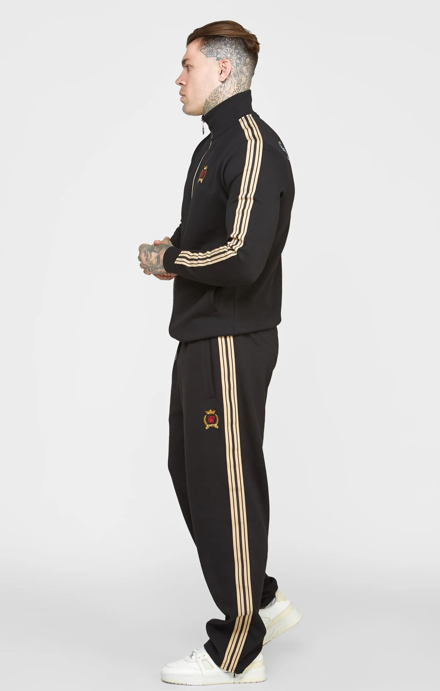 Black Crest Funnel Neck Track Jacket sold by Siksilk product image thumbnail 5