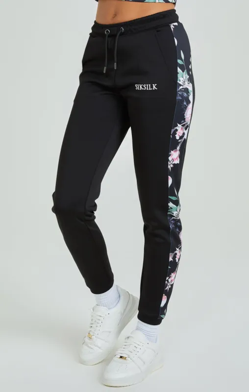 Black Floral Print Track Pant made by Siksilk