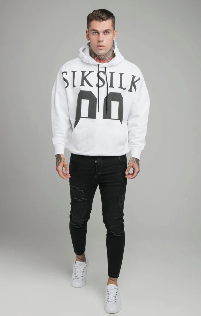 White Drop Shoulder Relaxed Fit Hoodie sold by Siksilk product image thumbnail 5