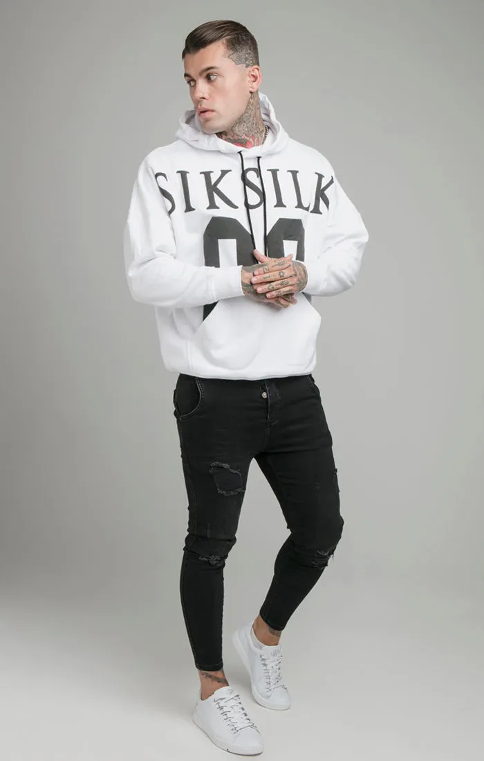 White Drop Shoulder Relaxed Fit Hoodie sold by Siksilk product image thumbnail 3