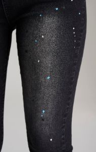Girls Black Paint Splatter Skinny Denim Jean sold by Siksilk